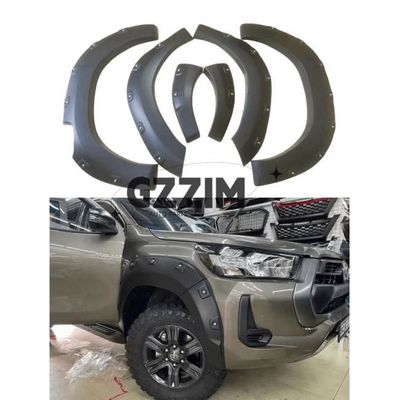 Áo nhựa màu đen / màu trắng Fender Flare For Toyota Hilux Revo 2021 Wheel Fender Flares